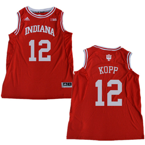 Men #12 Miller Kopp Indiana Hoosiers College Basketball Jerseys Sale-Red